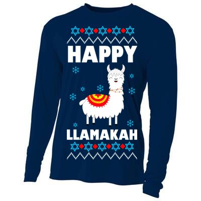 Happy Llamakah Llama Hanukkah Cooling Performance Long Sleeve Crew