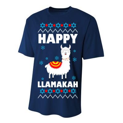 Happy Llamakah Llama Hanukkah Performance Sprint T-Shirt