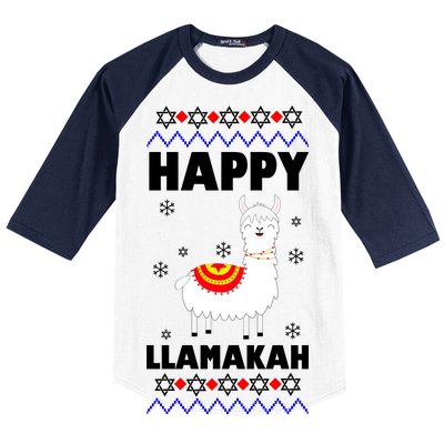 Happy Llamakah Llama Hanukkah Baseball Sleeve Shirt