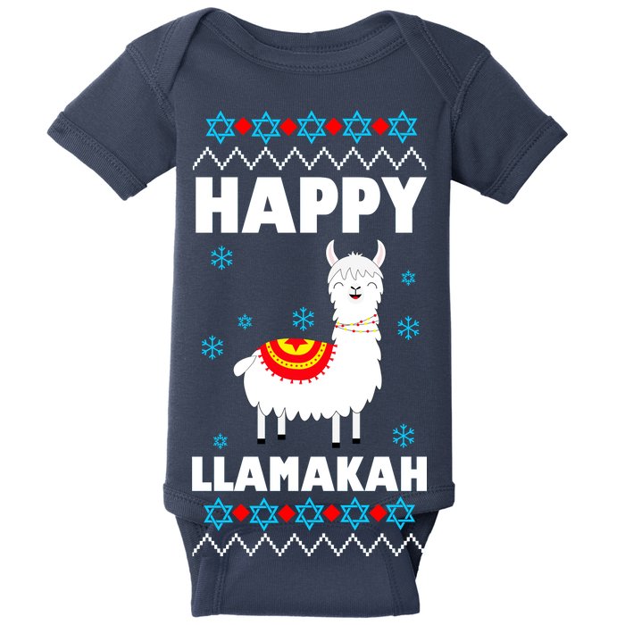 Happy Llamakah Llama Hanukkah Baby Bodysuit