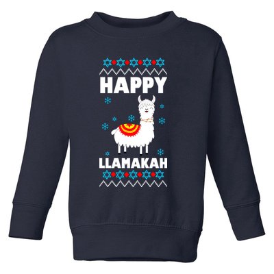 Happy Llamakah Llama Hanukkah Toddler Sweatshirt