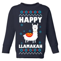 Happy Llamakah Llama Hanukkah Toddler Sweatshirt