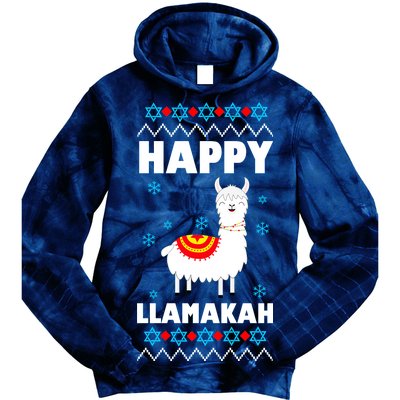 Happy Llamakah Llama Hanukkah Tie Dye Hoodie