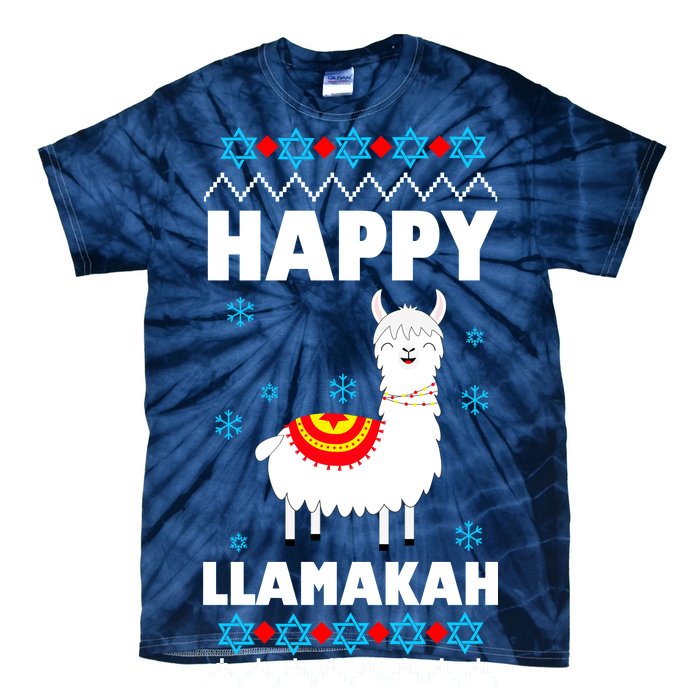 Happy Llamakah Llama Hanukkah Tie-Dye T-Shirt