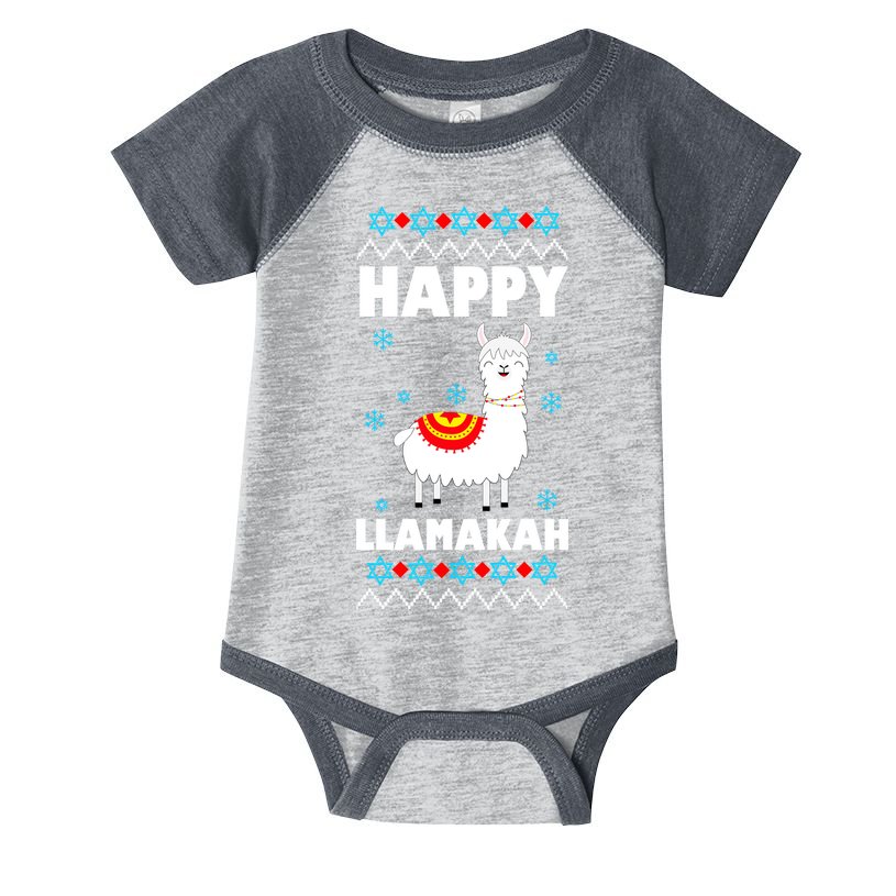 Happy Llamakah Llama Hanukkah Infant Baby Jersey Bodysuit