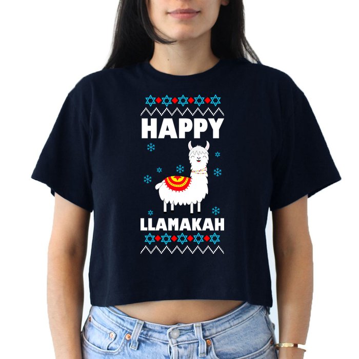 Happy Llamakah Llama Hanukkah Crop Top