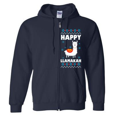 Happy Llamakah Llama Hanukkah Full Zip Hoodie