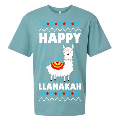 Happy Llamakah Llama Hanukkah Sueded Cloud Jersey T-Shirt