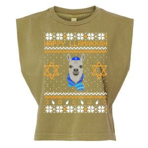 Happy Llamakah Ugly Hanukkah Garment-Dyed Women's Muscle Tee