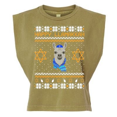 Happy Llamakah Ugly Hanukkah Garment-Dyed Women's Muscle Tee