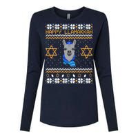 Happy Llamakah Ugly Hanukkah Womens Cotton Relaxed Long Sleeve T-Shirt