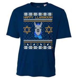 Happy Llamakah Ugly Hanukkah Cooling Performance Crew T-Shirt