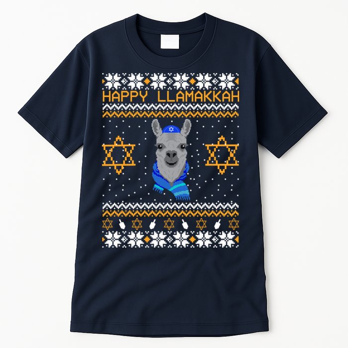Happy Llamakah Ugly Hanukkah Tall T-Shirt
