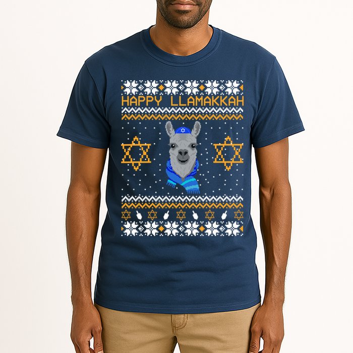 Happy Llamakah Ugly Hanukkah Tall T-Shirt