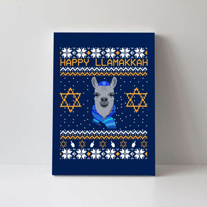 Happy Llamakah Ugly Hanukkah Canvas