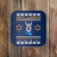 Happy Llamakah Ugly Hanukkah Coaster