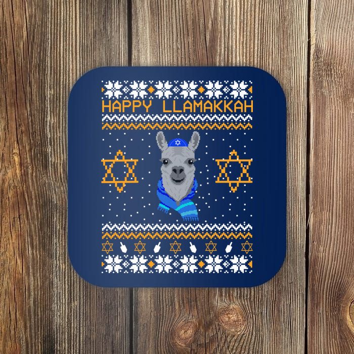 Happy Llamakah Ugly Hanukkah Coaster