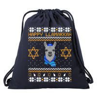 Happy Llamakah Ugly Hanukkah Drawstring Bag