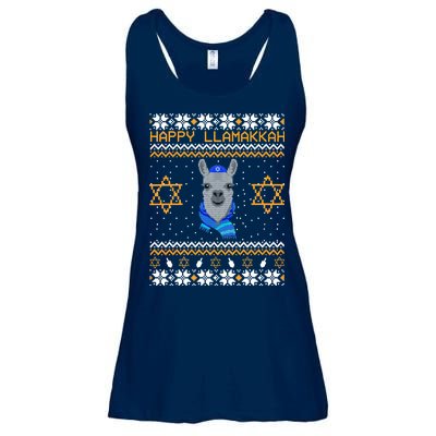 Happy Llamakah Ugly Hanukkah Ladies Essential Flowy Tank