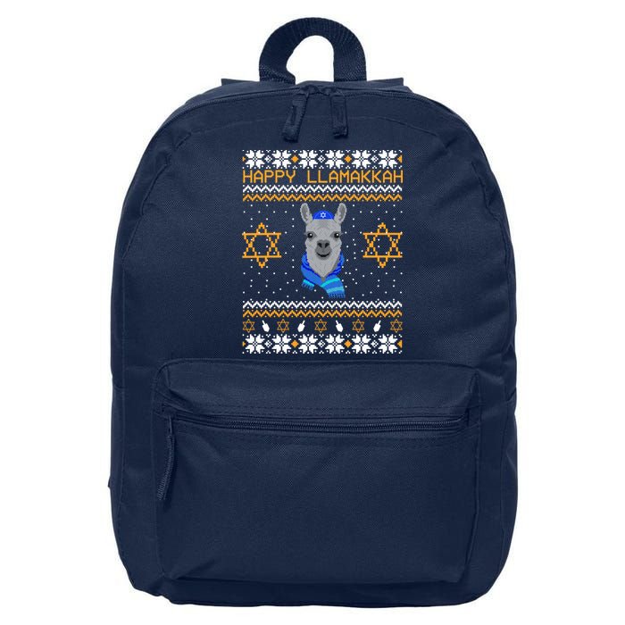 Happy Llamakah Ugly Hanukkah 16 in Basic Backpack