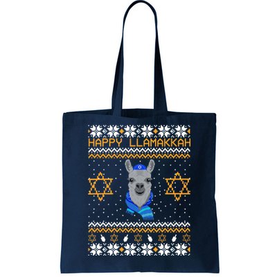 Happy Llamakah Ugly Hanukkah Tote Bag