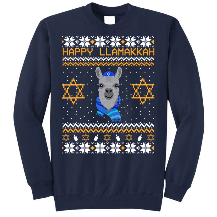 Happy Llamakah Ugly Hanukkah Tall Sweatshirt