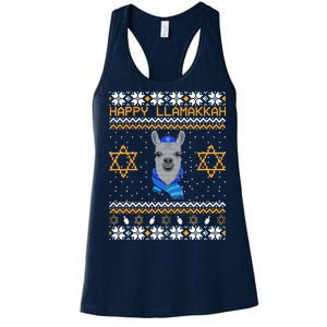 Happy Llamakah Ugly Hanukkah Women's Racerback Tank