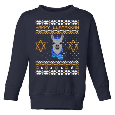 Happy Llamakah Ugly Hanukkah Toddler Sweatshirt