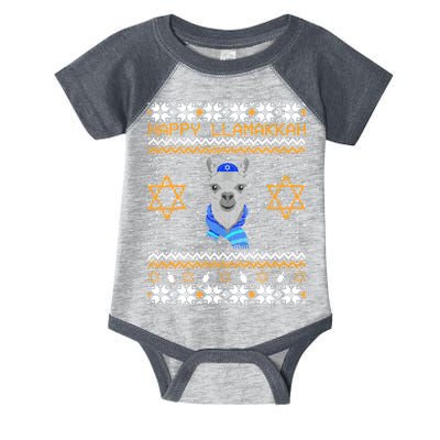 Happy Llamakah Ugly Hanukkah Infant Baby Jersey Bodysuit