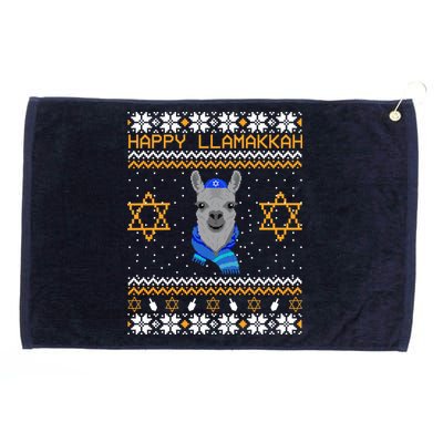 Happy Llamakah Ugly Hanukkah Grommeted Golf Towel