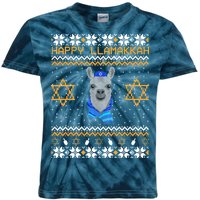 Happy Llamakah Ugly Hanukkah Kids Tie-Dye T-Shirt