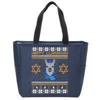 Happy Llamakah Ugly Hanukkah Zip Tote Bag