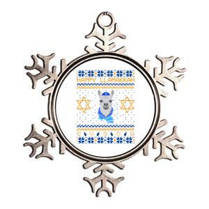 Happy Llamakah Ugly Hanukkah Metallic Star Ornament