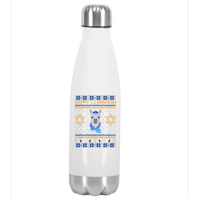 Happy Llamakah Ugly Hanukkah Stainless Steel Insulated Water Bottle