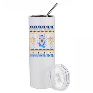 Happy Llamakah Ugly Hanukkah Stainless Steel Tumbler