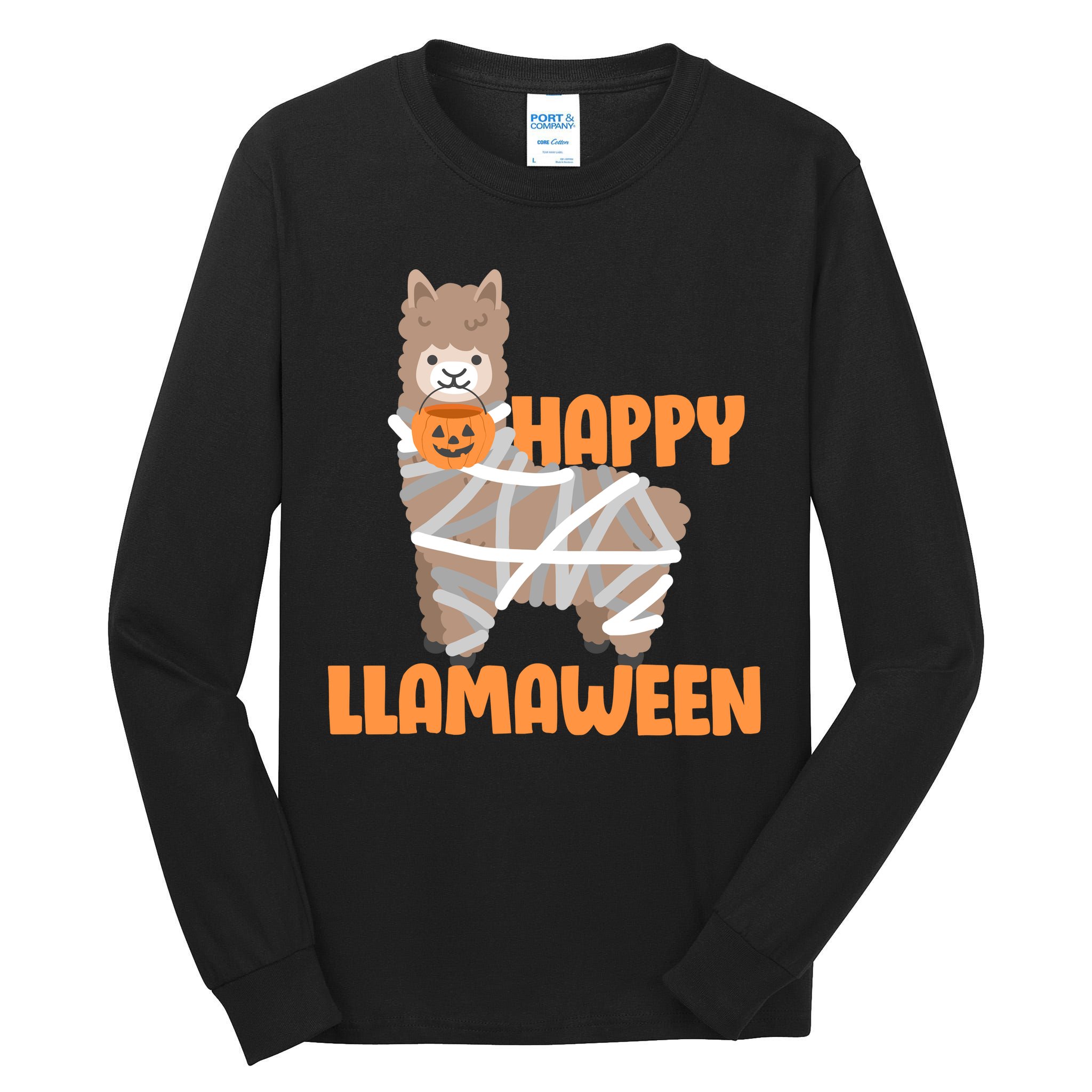 Happy Llamaween Llama Halloween Tall Long Sleeve T-Shirt