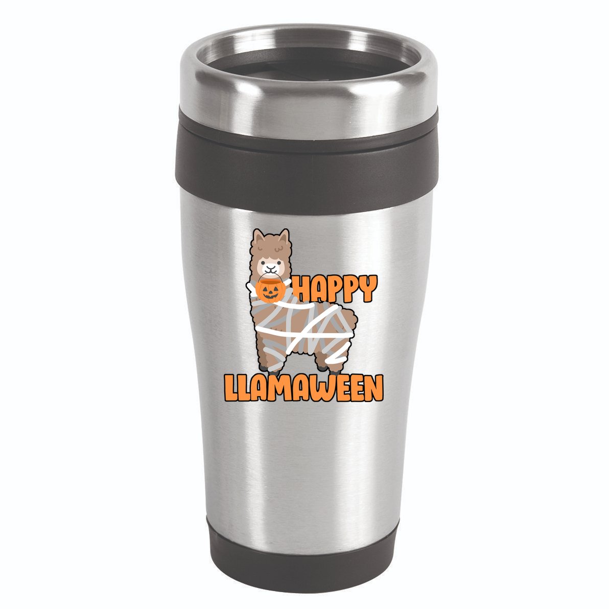 Happy Llamaween Llama Halloween 16oz Travel Tumbler