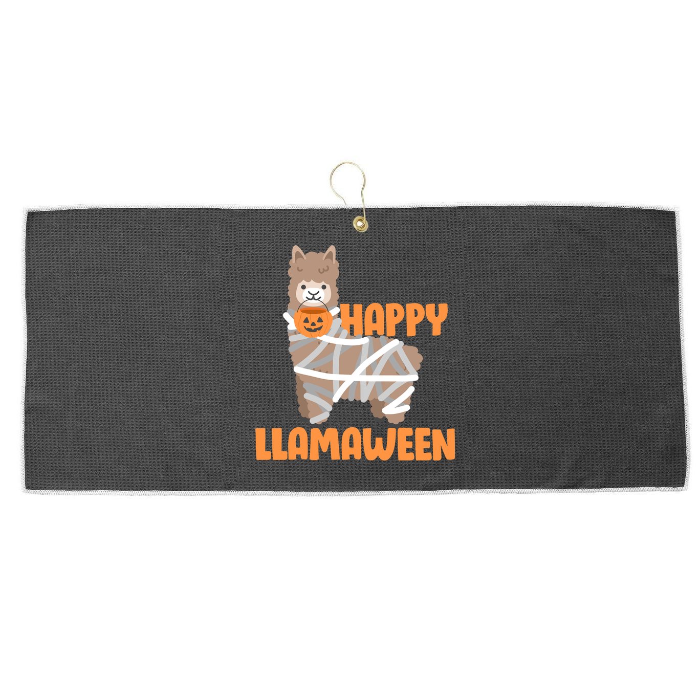 Happy Llamaween Llama Halloween Large Microfiber Waffle Golf Towel