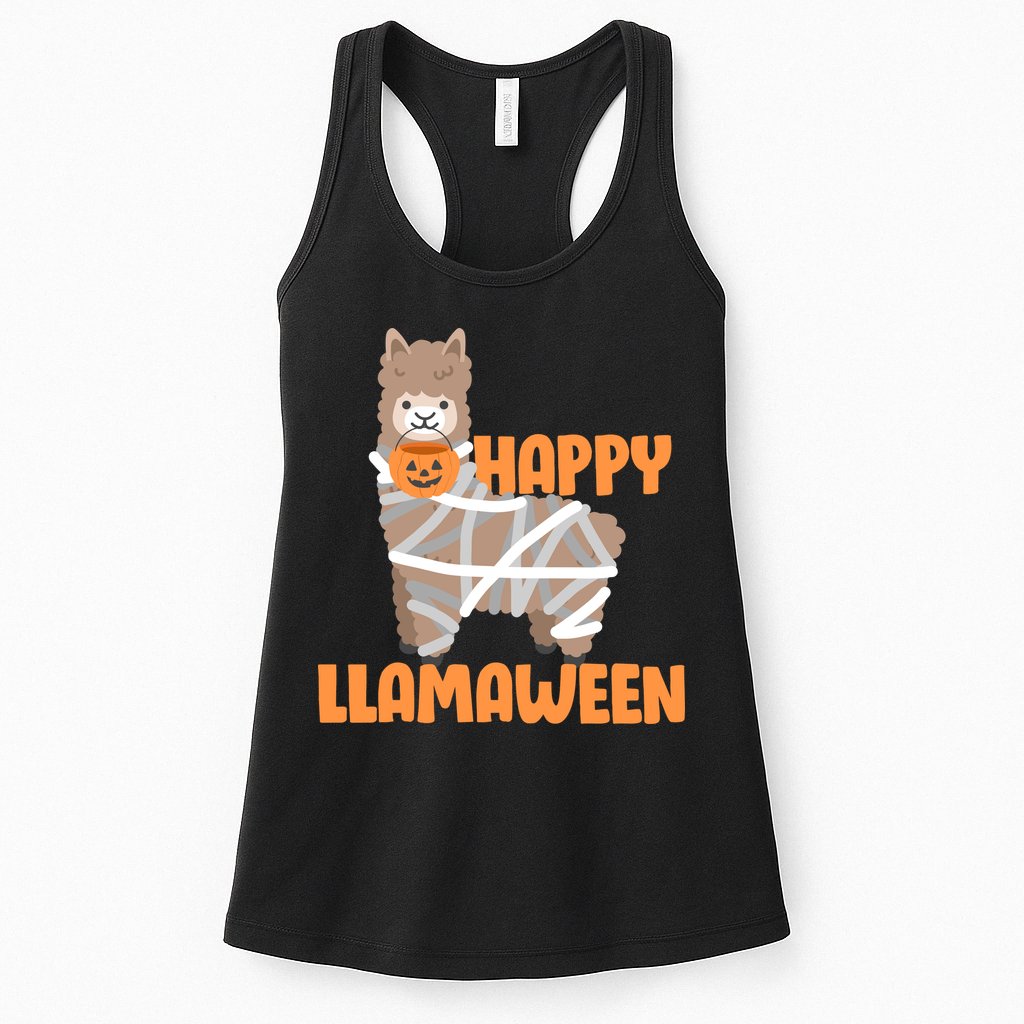 Happy Llamaween Llama Halloween Womens Tank Top