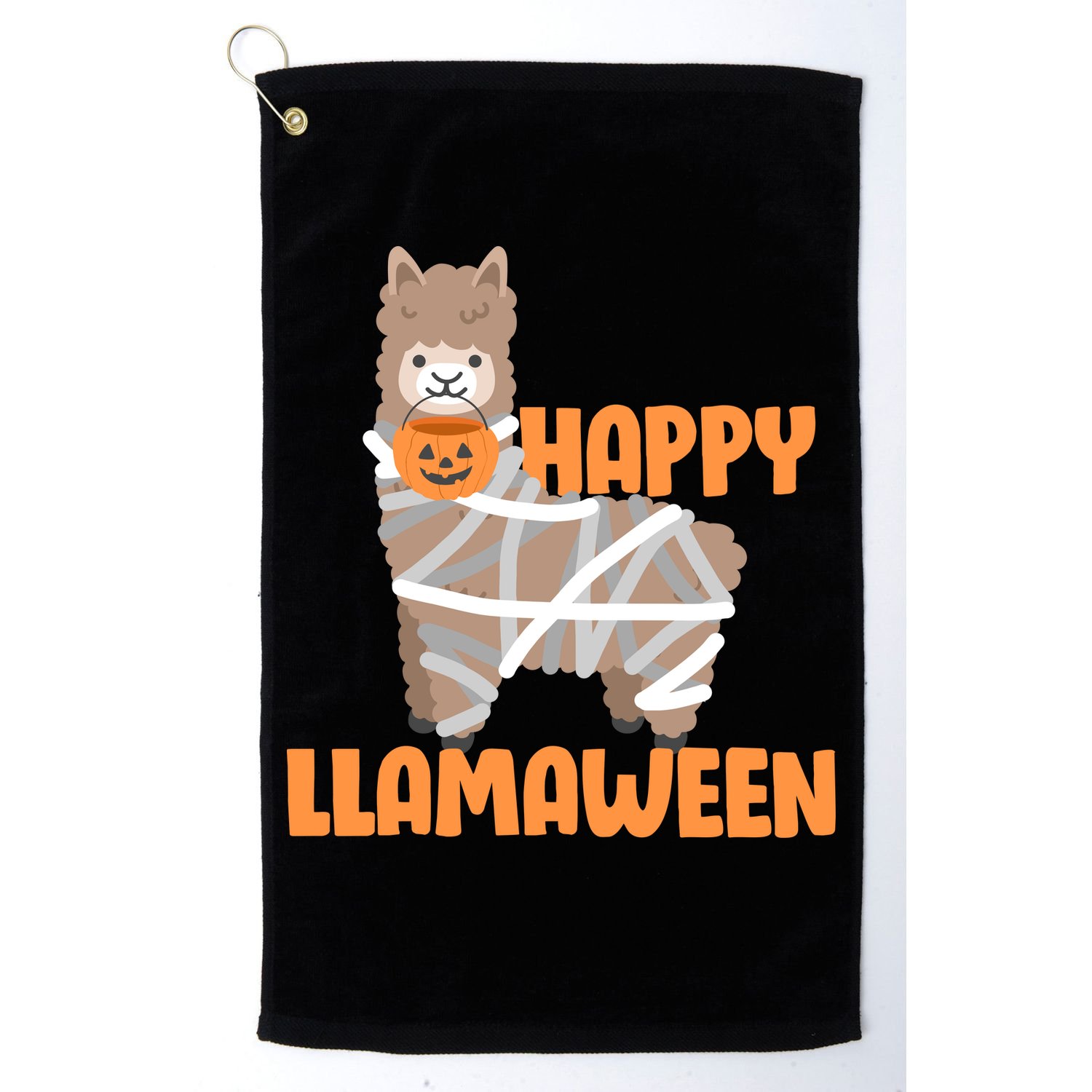 Happy Llamaween Llama Halloween Golf Towel