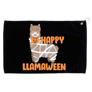 Happy Llamaween Llama Halloween Grommeted Golf Towel