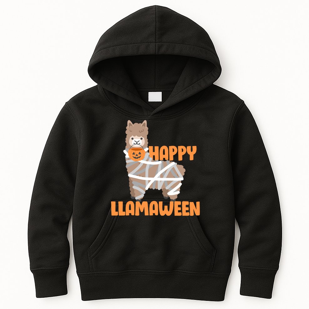 Happy Llamaween Llama Halloween Kids Hoodie