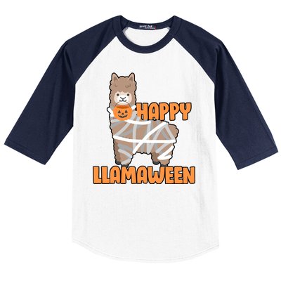 Happy Llamaween Llama Halloween Baseball Sleeve Shirt