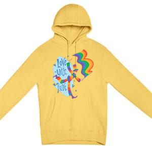 Happy Love With Pride Premium Pullover Hoodie