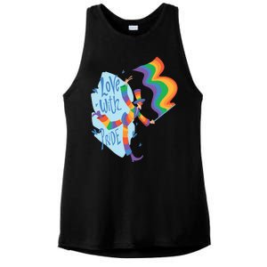 Happy Love With Pride Ladies PosiCharge Tri-Blend Wicking Tank