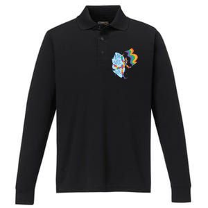 Happy Love With Pride Performance Long Sleeve Polo