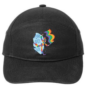 Happy Love With Pride 7-Panel Snapback Hat