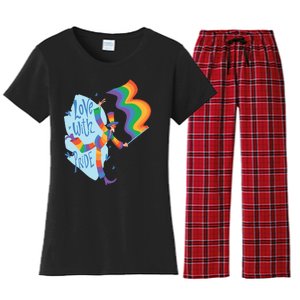 Happy Love With Pride Women's Flannel Pajama Set