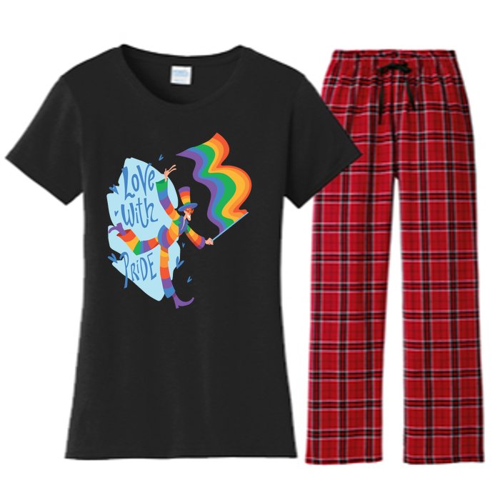 Happy Love With Pride Women's Flannel Pajama Set