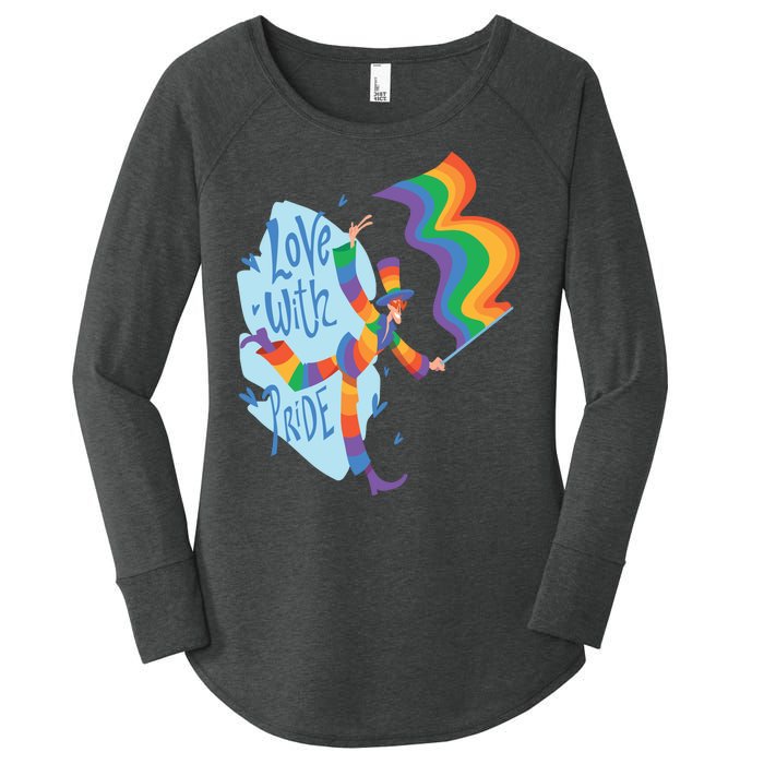 Happy Love With Pride Women's Perfect Tri Tunic Long Sleeve Shirt